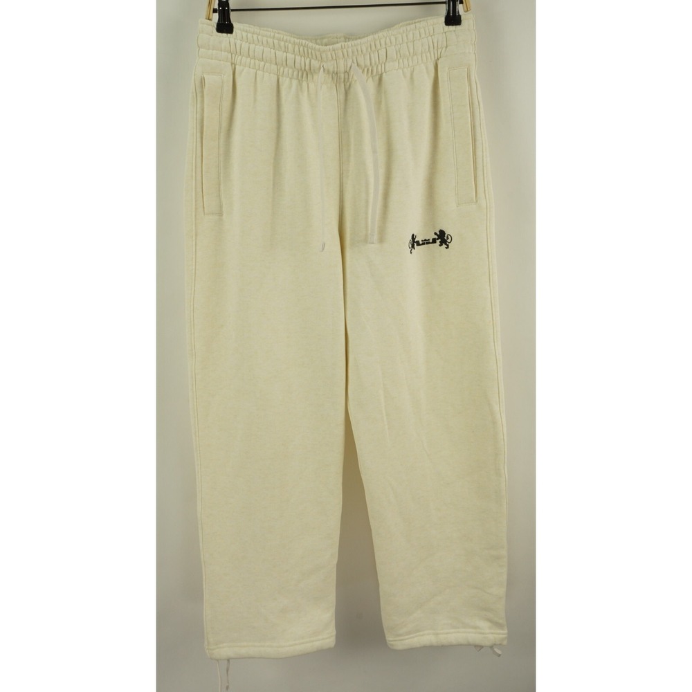 Nike LeBron Logo Open Hem Fleece Pants Men's Medium x 26 Crop Off-White Phantom